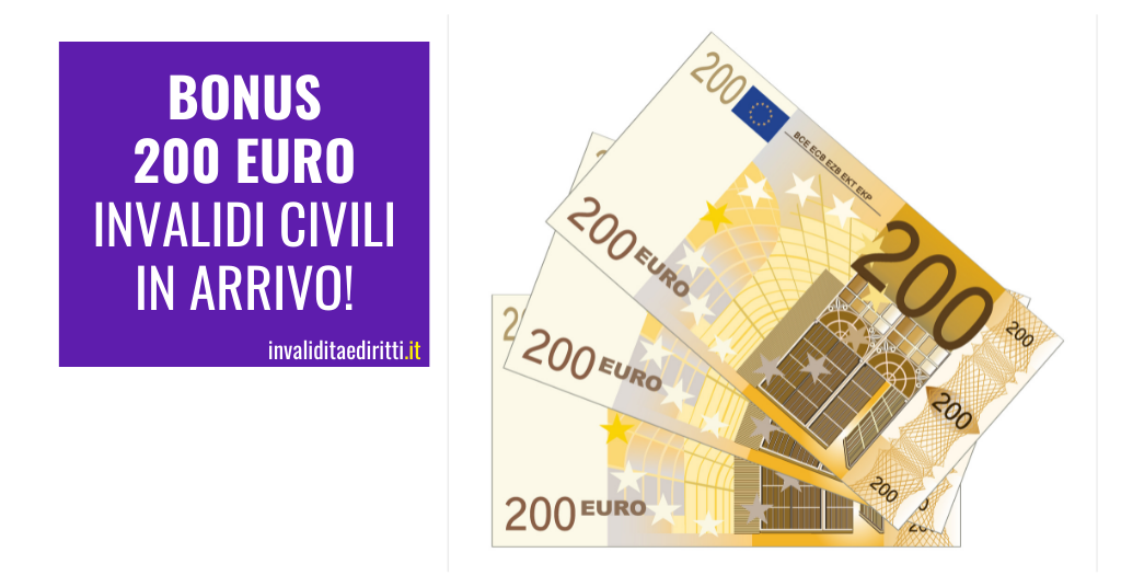 pagamento bonus 200 euro invalidi 1 luglio